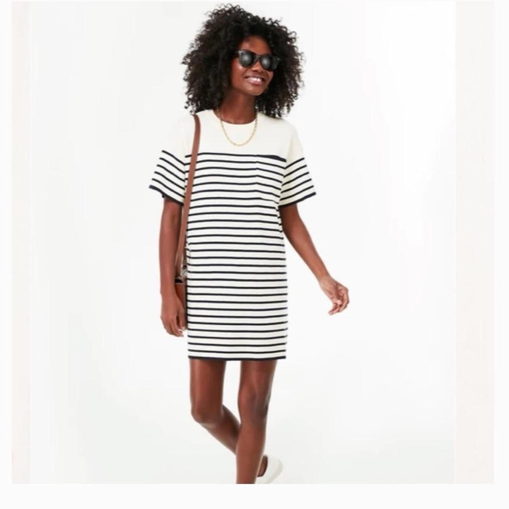 Tuckernuck navy/cream striped cotton “frenchie” dress size XS